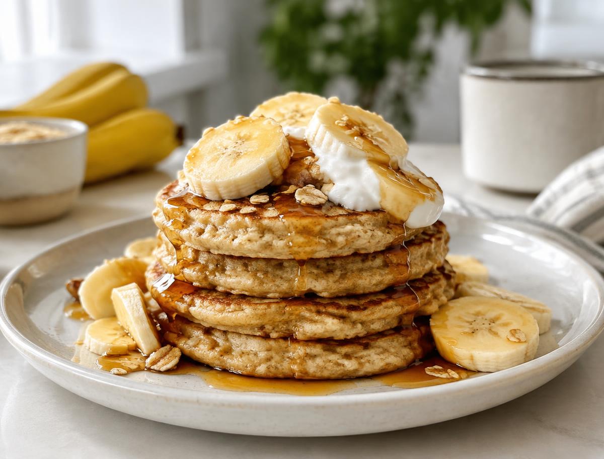 Banana Cottage Cheese Pancakes