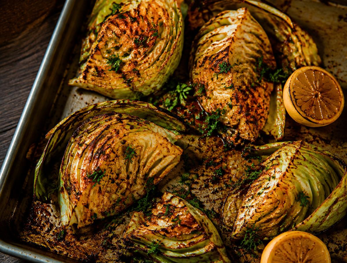 Cajun Butter Cabbage Wedges