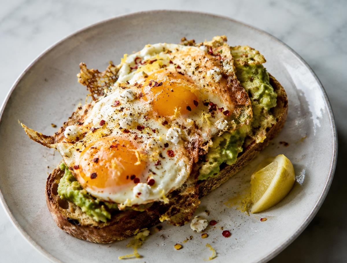 Crispy Feta Eggs on Lemon Toast
