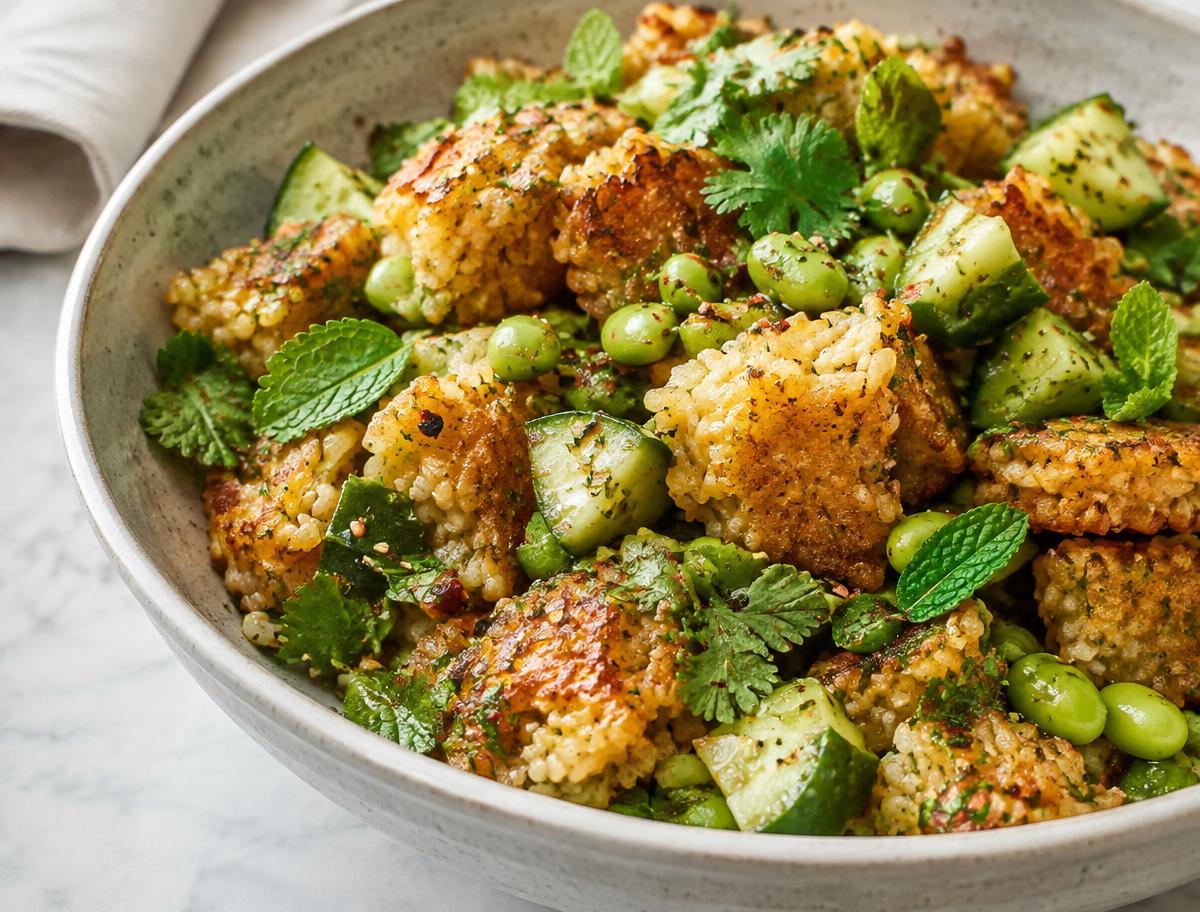 Crispy Rice & Edamame Crunch Salad