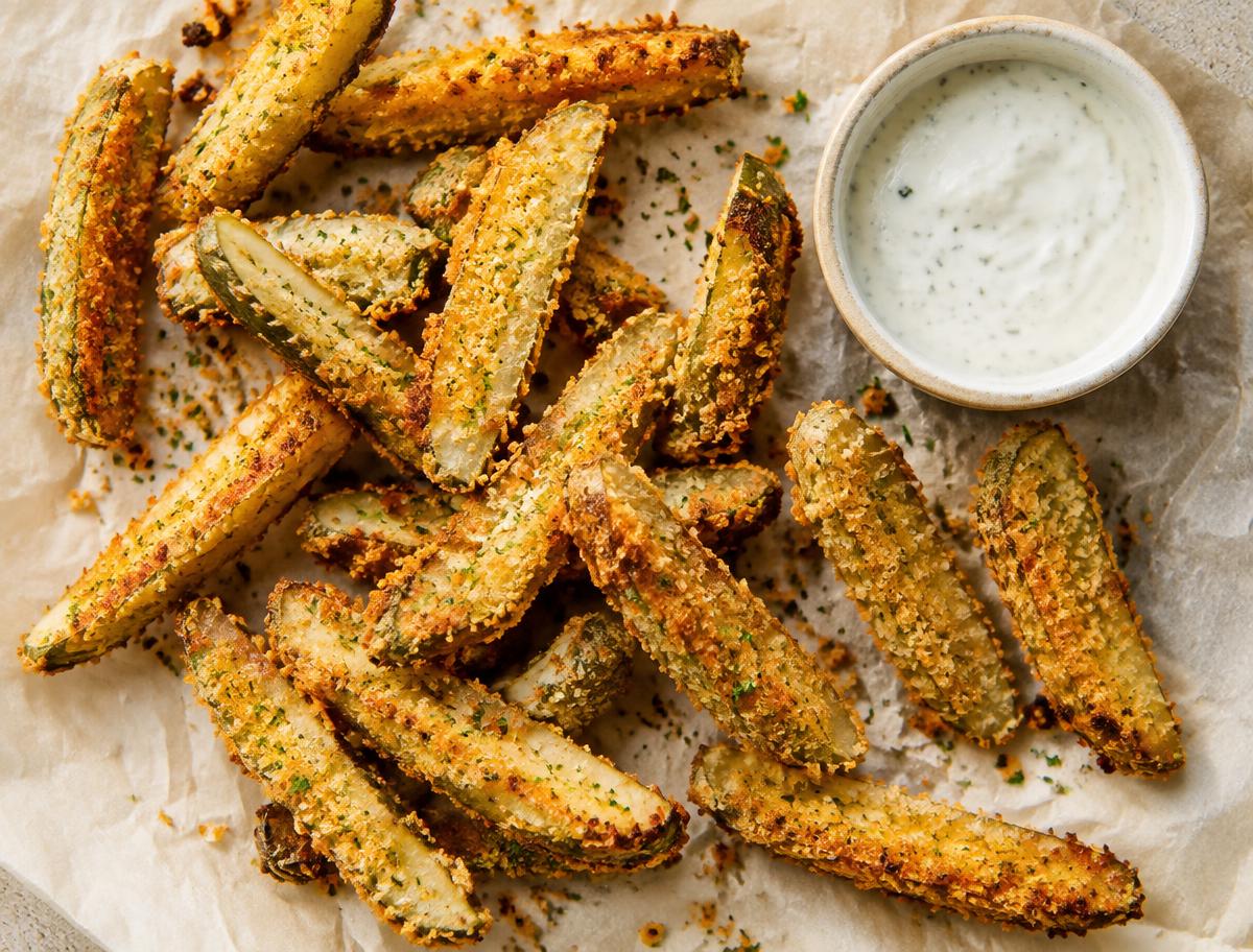 Oven-Crisped Pickle Fries