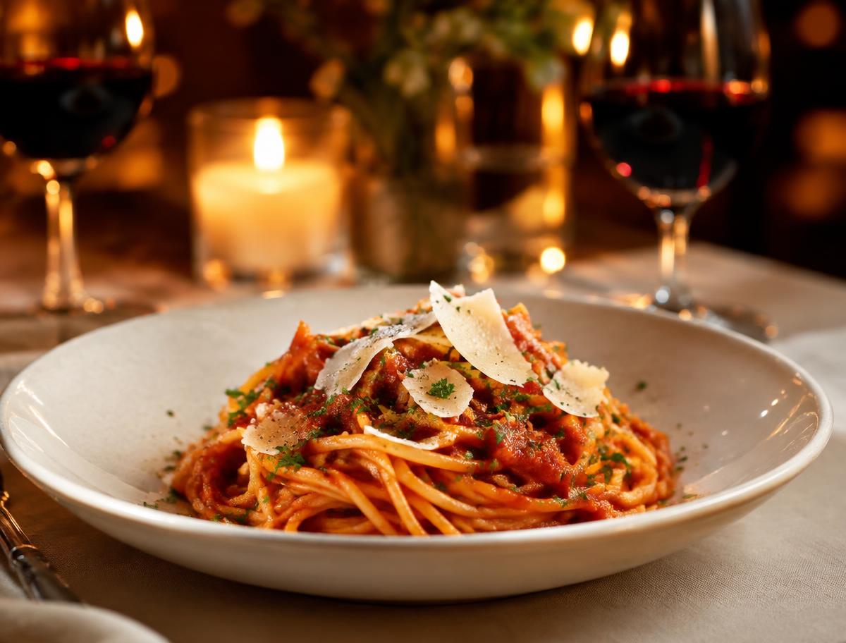 Pantry Night: Truffle Marinara Date-Night Spaghetti